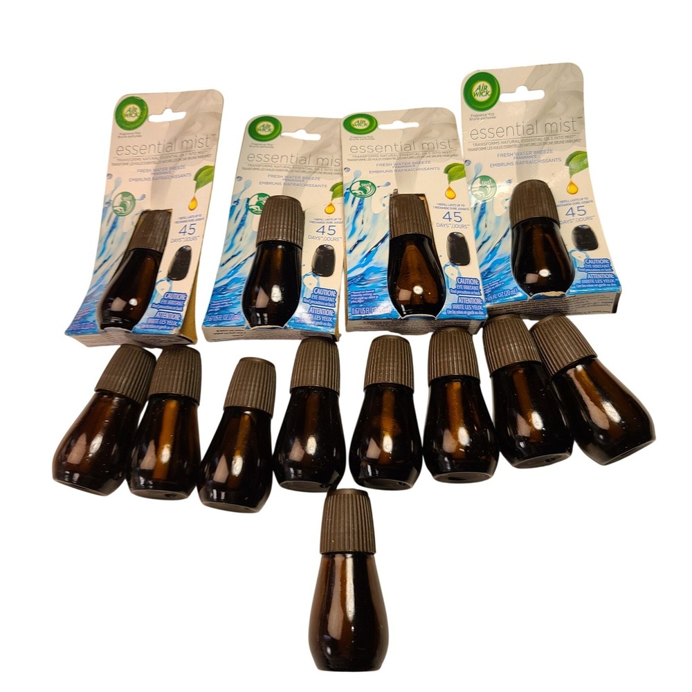 Lot of 13 Air Wick Essential Mist Refills Fresh Water Breeze 0.67oz Each